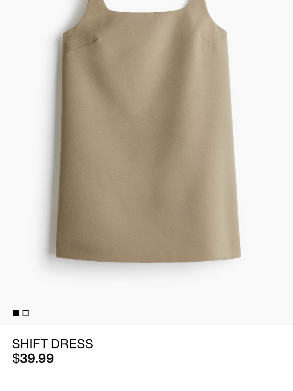 H&M Mini Shift Dress — Olive